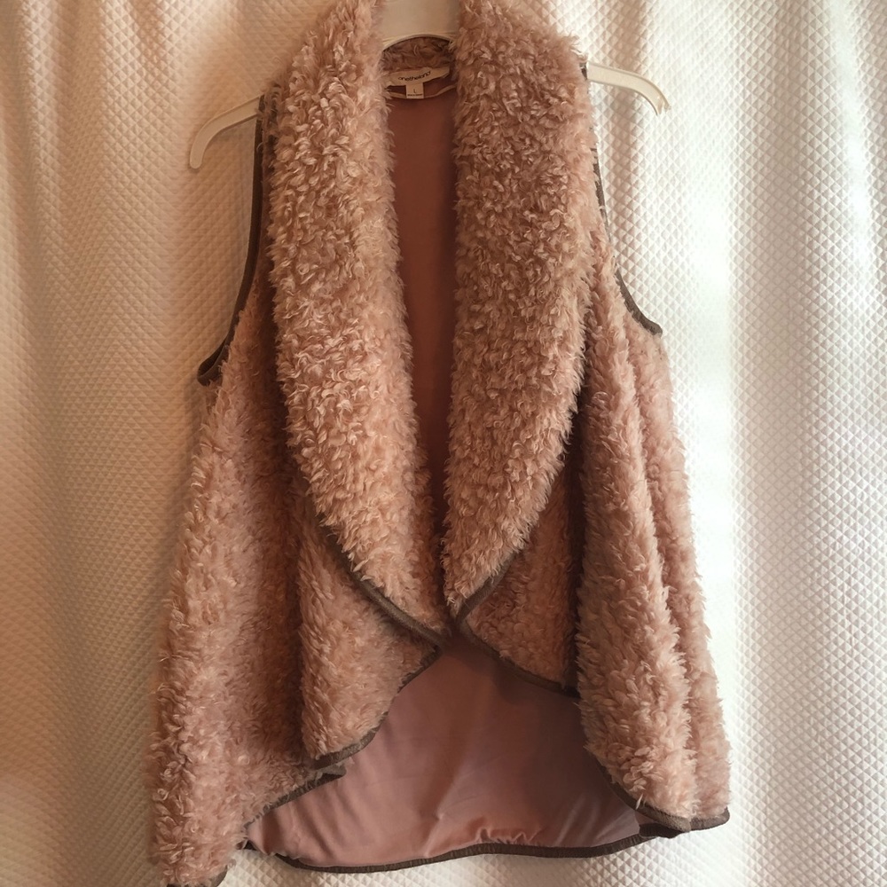 Blush Pink Fuzzy Vest